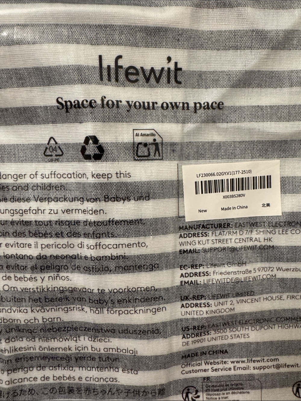 Gray and White Striped Collapsible Laundry Hampers- 2 pack NEW 🏷️ - Picture 5 of 6